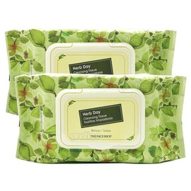 The Face Shop 더페이스샵 허브데이 클렌징 티슈 70매x2개 The Face Shop Herb Day Cleansing Tissue 70 Sheets x 2 Packs