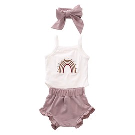 Thorn Tree Newborn Baby Girls Boys Clothes Cotton Suit Cute Baby Kid Infant Romper Play Wear Summer Rainbow Outfits