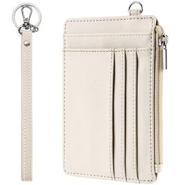 SEAVILIA Small Wallet for Women Slim Wristlet Keychain Wallets RFID Credit Card Holder With Zipper Pocket, ID Window (Cros Blue)