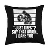 Just Tires Say That Agian I Dare You Tire Guy Throw Pillow
