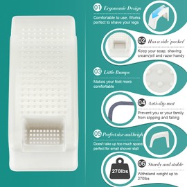 AmazeFan Shower Foot Rest, Shower Foot Stool for Shaving Legs, Pedicure Foot Rest Stand