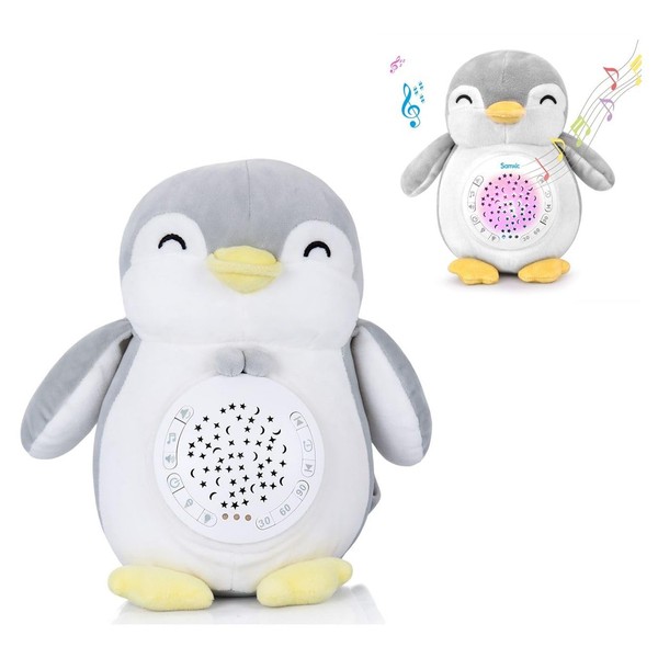 Chipolino Music Plush Toy Penguin, Projector, 12 Different Melodies, Timer,