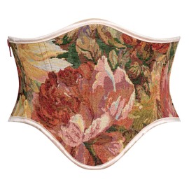 Scarlet Darkness Renaissance Corset for Women Floral Wide Waist Lace Up Underbust Corset Belt Red 16