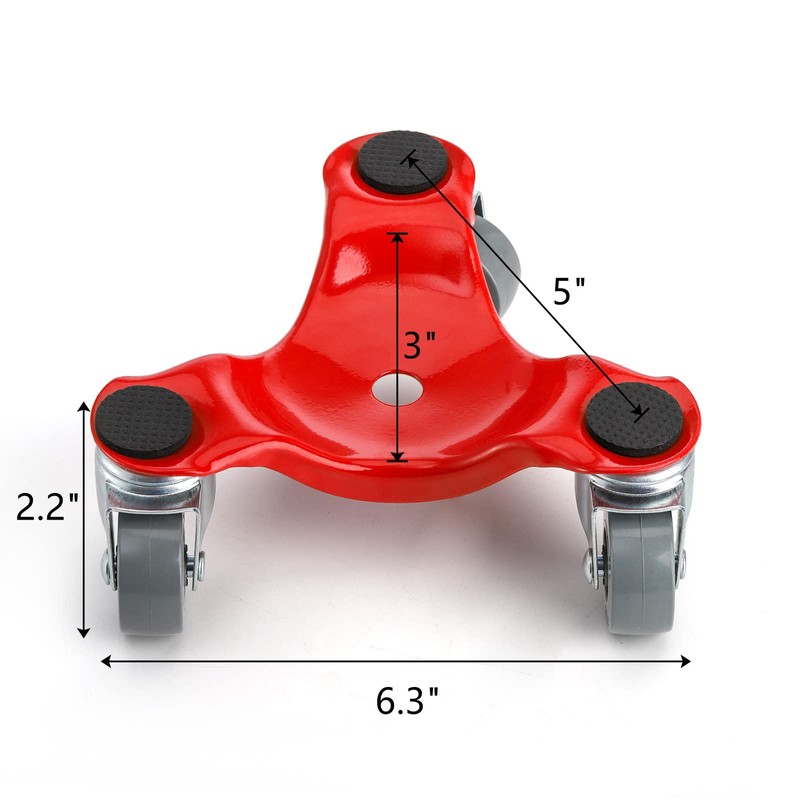 ZEAYEA 4 Pack Steel Tri-Dolly, 200 lbs Load Capacity 3