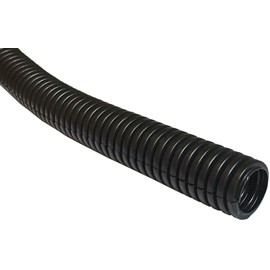 Electriduct 1/2" Flame Retardant Wire Loom Polypropylene Split Tubing Corrugated Conduit (12mm ID) - 10 Feet - Black