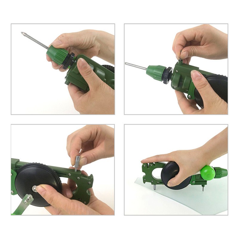 Multifunctional Hand Crank Drill Knife Sharpener Glass Cutter ABS Tool