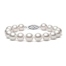 8.5-9.5mm White Freshwater Cultured Pearl Bracelet for Women AA+ Quality in Sterling Silver, 8" - PremiumPearl