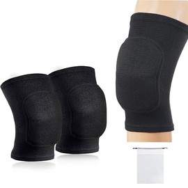 BCQTD 1 Pair Stretchy Knee Pads,Sports Accessories Kneepads for Men Women,Full Black Soft Brace Breathable,Sleeve Protective for Dance Volleyball Football Yoga Tennis Cycling Jogging (L)