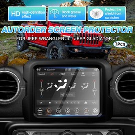 Autorder Screen Protector for Jeep Wrangler JL 2018-2021 2022 2023/Gladiator JT 2020-2022 Tempered Glass 9H Navigation Touchscreen Protective Film (8.4-Inch)