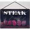 Tin Sign with Cord 18 x 12 cm BBQ: Steak