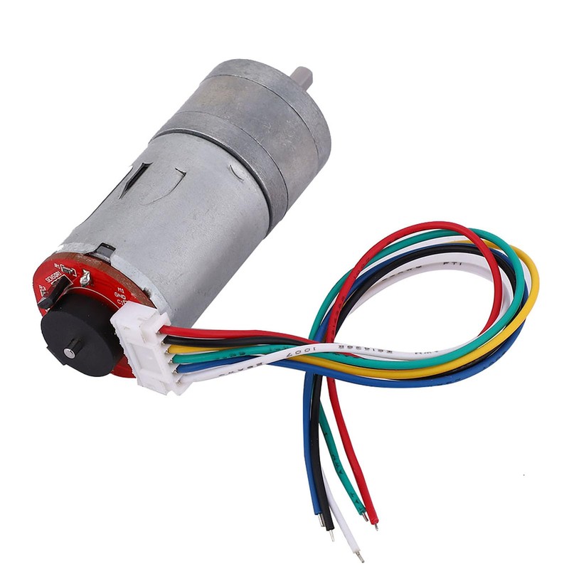 DC12V Encoder Gear Motor with Mounting Bracket, 65mm Magnetic Motor