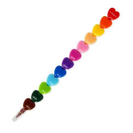 LEGAMI - 12 Stackable Colouring Pencils, 12 Colouring Pencils for Kids, Heart Shaped Pastels, Dream in Colour