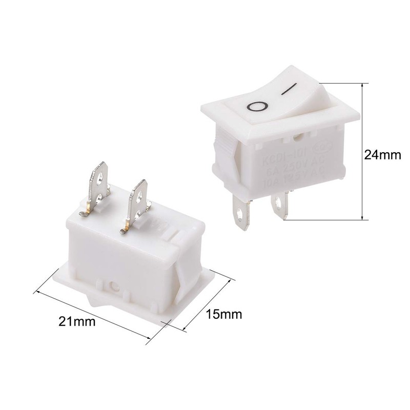 uxcell SPST 2 Position On/Off 2Pin Boat Rocker Switch Toggle