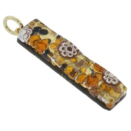 GlassOfVenice Murano Glass Venetian Reflections Stick Pendant - Topaz Gold
