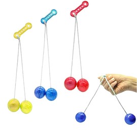 HVZUM 3 Pairs Clacker Ball,Ladder Balls, Toss Game Balls, Children's and Adults' Pressure reducing Balls,Used for Training Balance Ability, Concentration (Randomly Send 3 Colors)