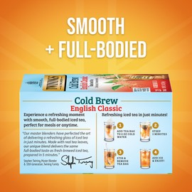 Twinings English Classic Cold Brew Iced Tea Bags, 20 Count (Pack of 6), Unsweetened Black Tea, Caffeinated, 120 Teabags