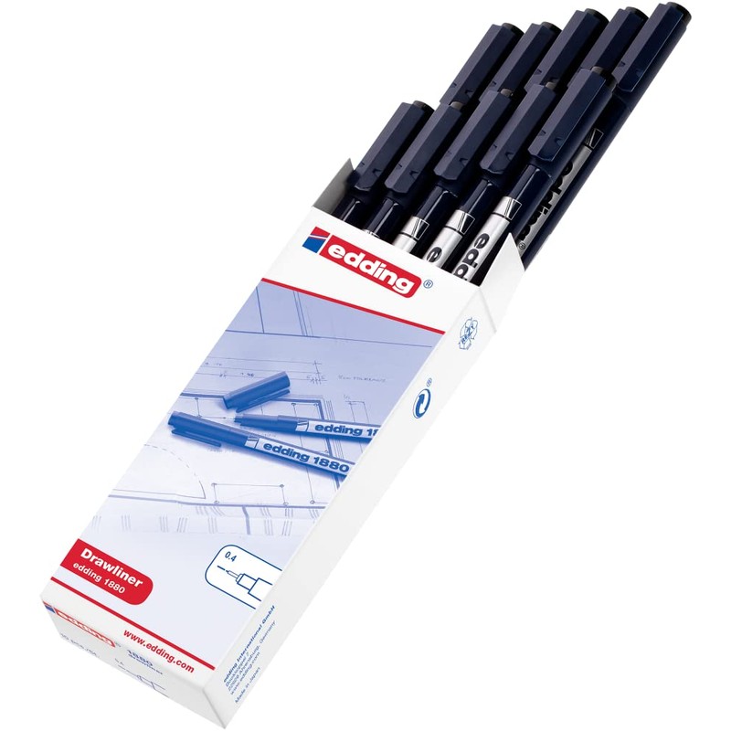 edding 1880 profipen - black - 10 pens - line
