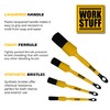 Work Stuff Juego de 4 cepillos para detallar, cerdas sintéticas,