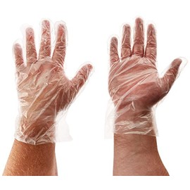 Winco Clear Disposable PE Gloves, Large, 500 pcs.