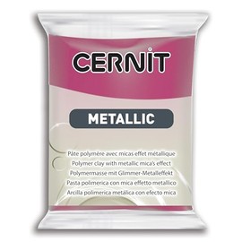 CERNIT CE0870056460C – Metallic Polymer Clay Bread – Modelling Clay – Magenta – Block of 56 g
