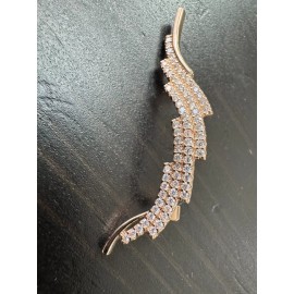 Unbranded 585 14K RG Rose Gold Stamped 2” Natural Zircon Symmetry Sparkle Brooch