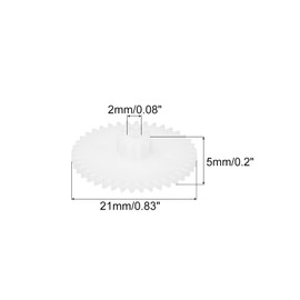 QUARKZMAN Pack of 15 Plastic Gears 40 Teeth Plastic Double Gears Model 40102BA Reduction Gears for RC Car Model DIY Robot White Module 0.5