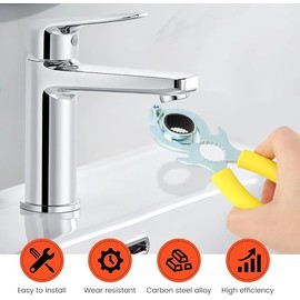 EnweiBingshi 2-in-1 Faucet Aerator Wrench Kit - Faucet Aerator Removal & Installation Tool, Durable Cleaning Tool for Bathroom & Kitchen Faucets, for Easy Disassembly & Maintenance (1 Suit)