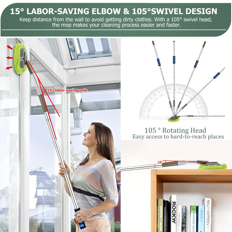 Wall Cleaner, Wall Cleaner Mop Green Mop for Walls Max