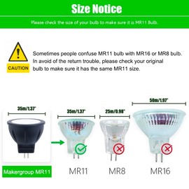 Makergroup RGB MR11 LED Bulbs Color Changing, GU4 MR11 Halogen Bulb Replacement, Warm White+15 Multi-Colors and Dimmable on Remote Control for 12V Low Voltage Landscape Lighting and Indoor Spotlight