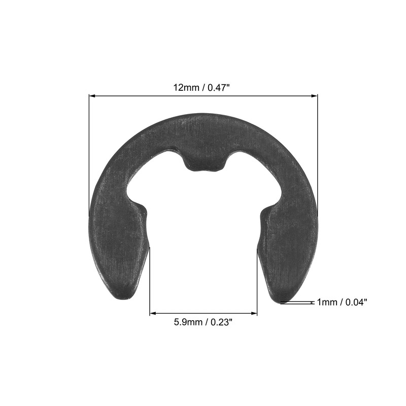 uxcell E-Clip Circlip - 12mm External Retaining Shaft Snap Ring