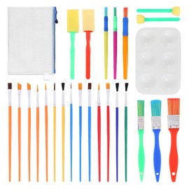 25 Pieces Of Painting Brushes, 1 Piece Of Pencil Case, Colorful Painting Brushes, Set Of Brushes, Washed Painting Brushes, Sponge Tool Brushes, Diy Learning Painting Set