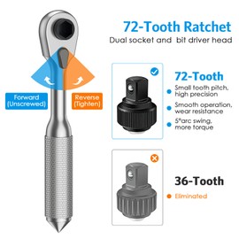 AMIR 42 in 1 Screwdriver Set, Ratchet Torque Wrench Magnetic Drive Set, Ratchet Screwdriver Socket with Flexible Shaft Extension Rod, Portable Socket Wrench Set for Home Funiture Computer Bicycle