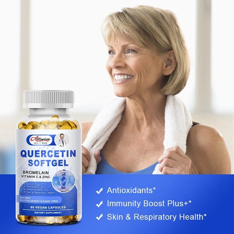 Alliwise Quercetin 1000mg With Bromelain - Natural Immune supplement, 240