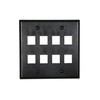Networx Keystone Wall Plates (8 PORT, BLACK)