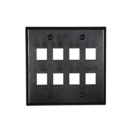 Networx Keystone Wall Plates (8 PORT, BLACK)