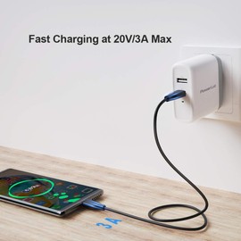 CableCreation Long USB C Cable 2m USB2.0 C to C Cable Fast Charging Cable 3A 60W USB Type-C Cable USB C to USB C for MacBook Pro Air S21 S20+ S20 Note 10 etc, 6.6FT Black