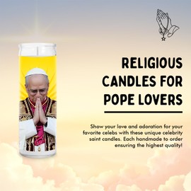 Pope Leo XIV Celebrity Prayer Candle – Robert Francis Prevost Catholic Saint Candle, Funny Religious Gift, Unique Church Decor, Holy Father Vatican Decoration
