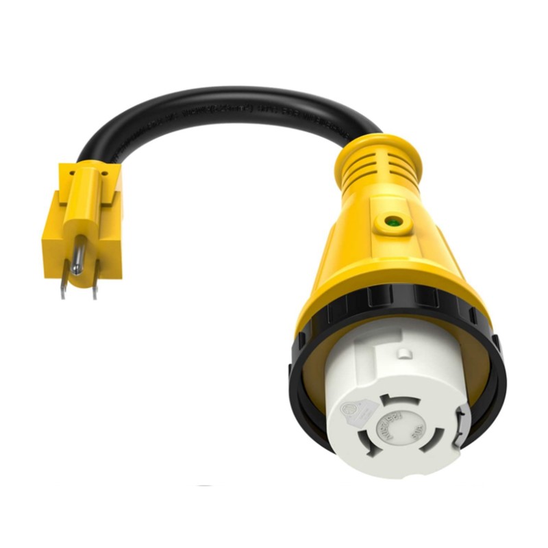 RV Plug Adapter Twisting Locking Receptacle Easily Carry Safety 15A