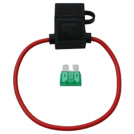 Lumonic Car Fuse Holder with 25 cm Cable Waterproof with Cap I 30A Car Security Holder Blade Fuse I Car Fuse Holder, Blade Fuse Holder