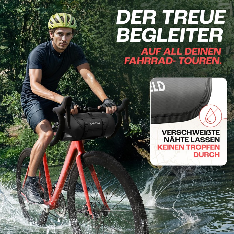 LAINFELD Bicycle Handlebar Bag [8 Litres] | 100% Waterproof |