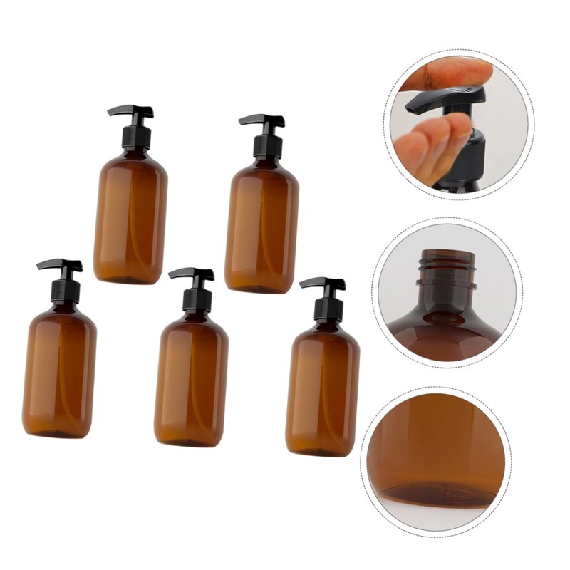 MERRYHAPY 5Pcs Emulsion Storage Bottles Refillable Press Lotion Containers for