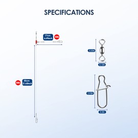 Luroad Fishing Wire Leader Fishing Rigs Nylon-Coated Lines with Swivels Snap Beads Stainless Steel Hooks Crimps Saltwater Freshwater for Fishing Lovers Angler (‎H.1 Arm-Red-12pcs)