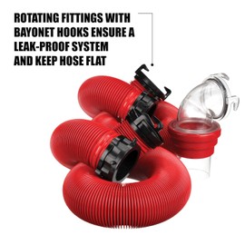 Valterra EZ Coupler 20-Foot RV Sewer Hose Kit for RV Camper, Includes 2 Attachable 10-Foot Hoses with Rotating Fittings and 90 Degree Clearview Sewer Adapter
