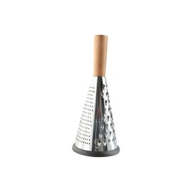 Stainless Steel Cheese Grater - Cone 3 Sided | Three Sides for Coarse, Medium and Fine Grating. Also Suitable as a Lemon & Lime Zester