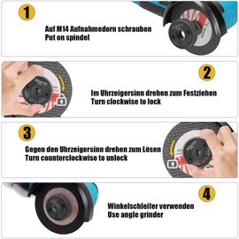 VIBRATITE Pack of 2 M14 quick release nuts, clamping nut for all angle grinders from AEG, Black & Decker, Dewalt, Flex, Hitachi, Metabo, Makita etc. Black