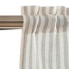 TOPICK Net Curtain Striped Linen Curtains with Stripes Kitchen Curtain