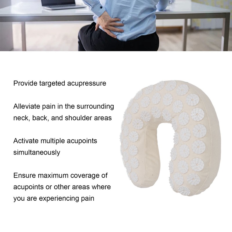 Acupressure Neck Pillow U Shaped Acupoint Massage Reduce Pain Memory
