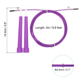 PATIKIL Speed Jump Rope, Adjustable Speed Skipping Rope Tangle-Free Fast Jump Rope with Storage Bag and Spare Parts for Fitness Training, Purple
