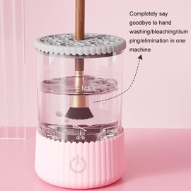 Limpiador de brochas de maquillaje eléctrico, fácil y práctico compañero viaje ABS, cepillo belleza para el hogar, herramienta secado giratorio automático