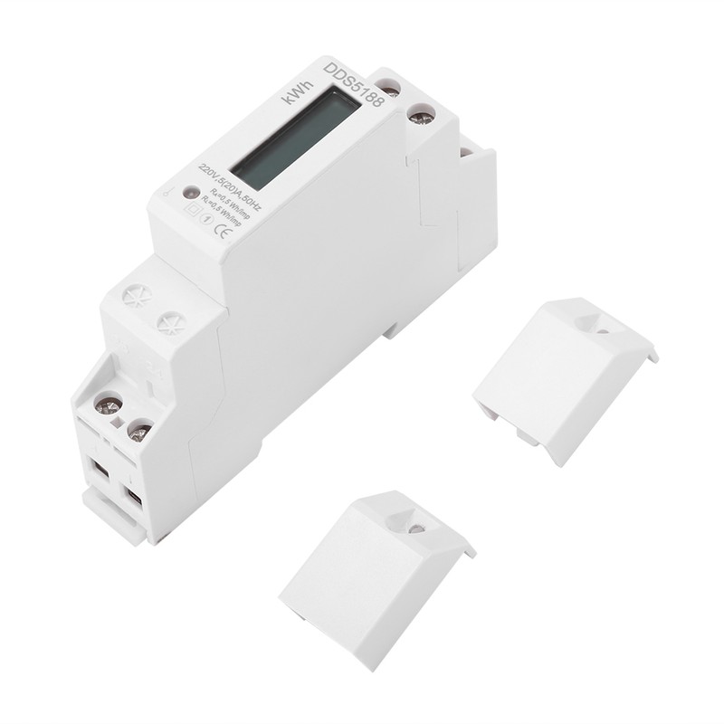 Digital LCD Single Phase Din Rail 5-20A Electronic Energy KWh